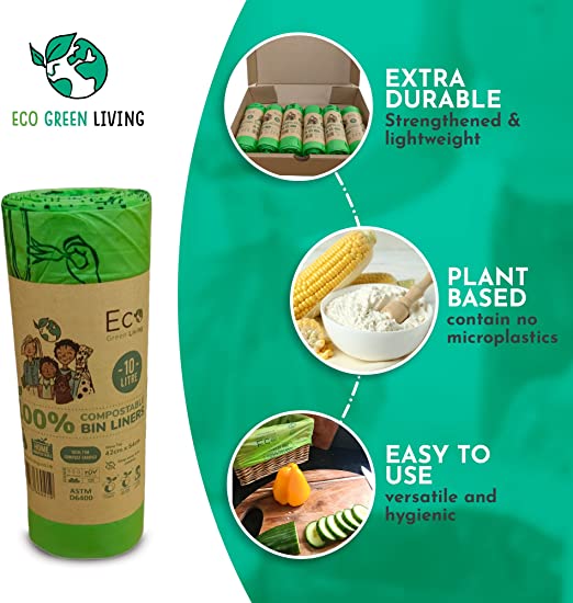 10L Compostable Waste Bags - 1 Roll