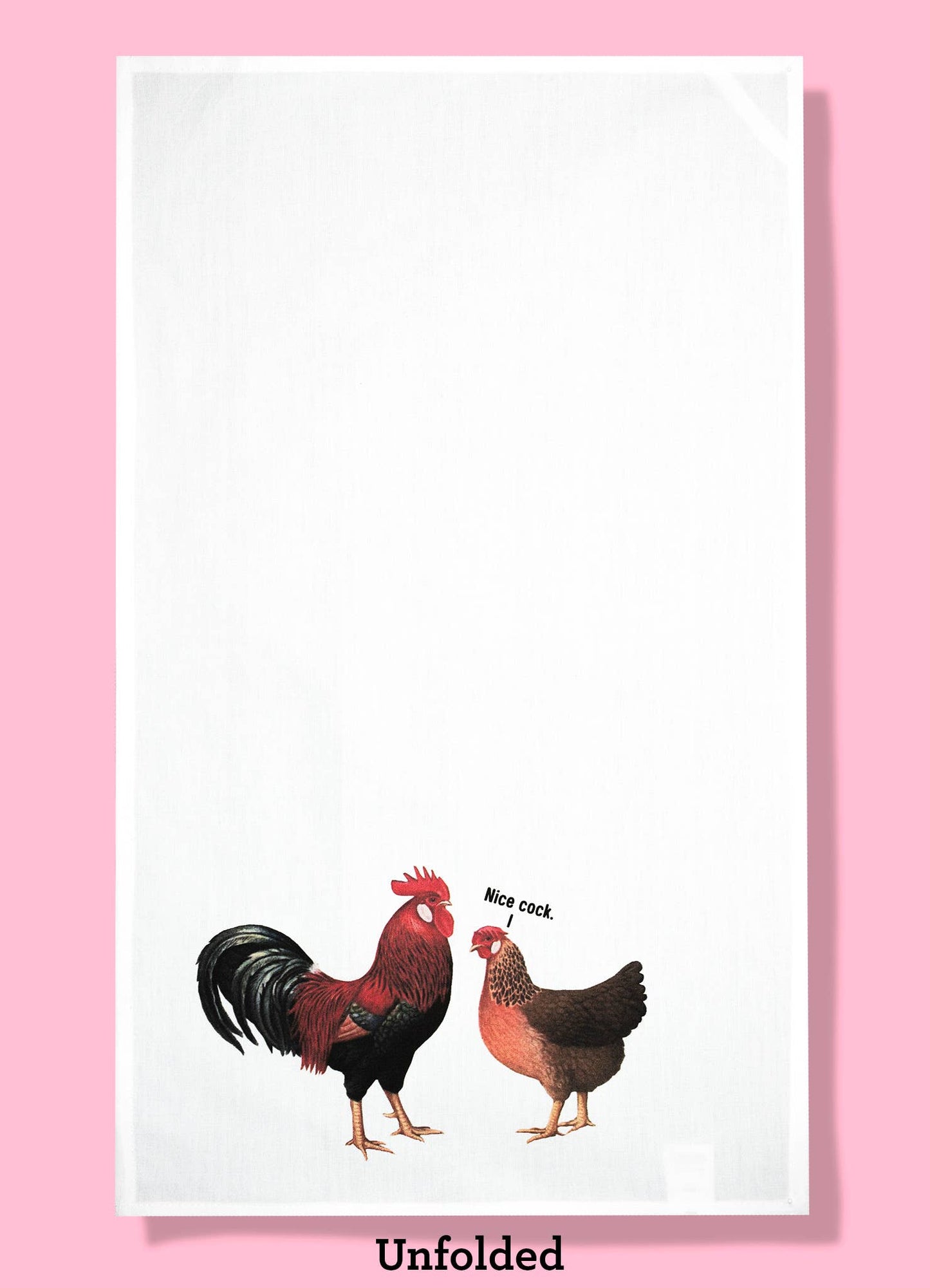 Bad Grandma Designs - Nice Cock - Chicken and Rooster Dishtowel