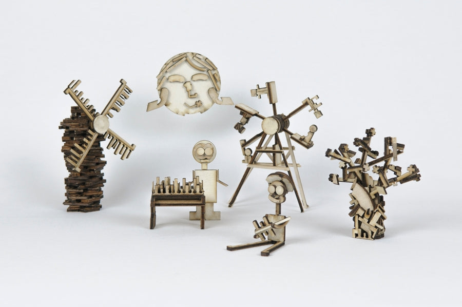 Wooden Pieces For Creative Hobby “Creachute”