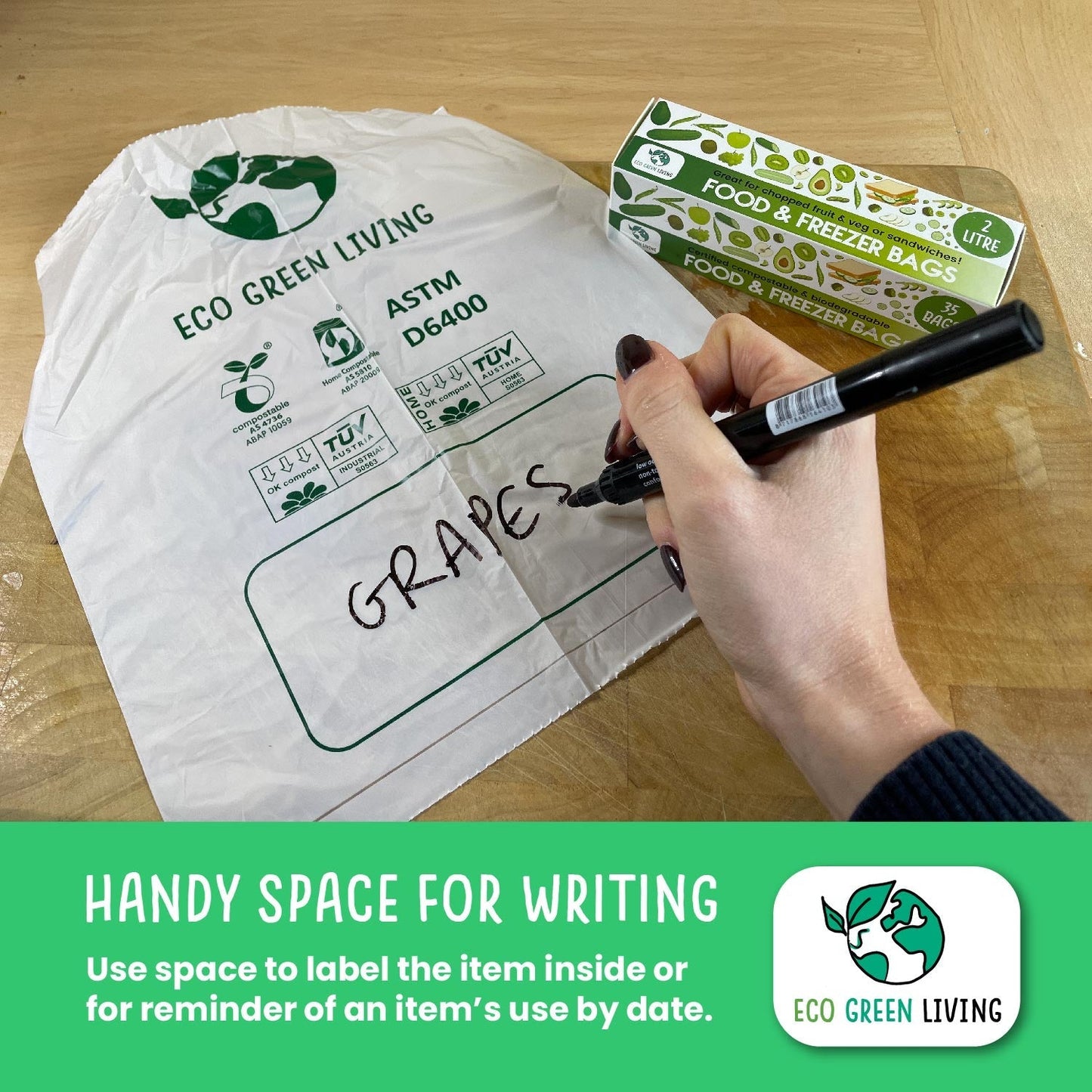 4 Litre Certified Compostable Food & Freezer Bags (25 bags)