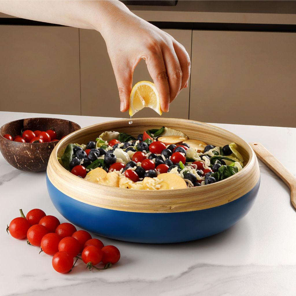 Bamboo Fruit Bowl - Blue