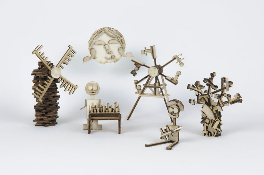 Wooden Pieces For Creative Hobby “Creachute”