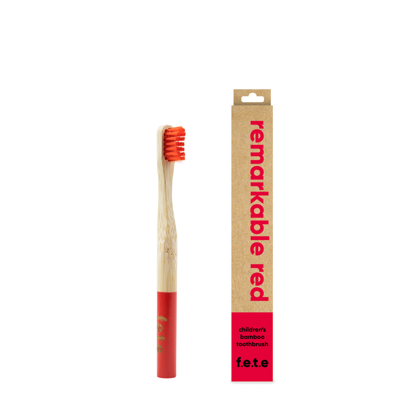 Children's Soft Bamboo Toothbrush - Remarkable Red - hiraethcynefin
