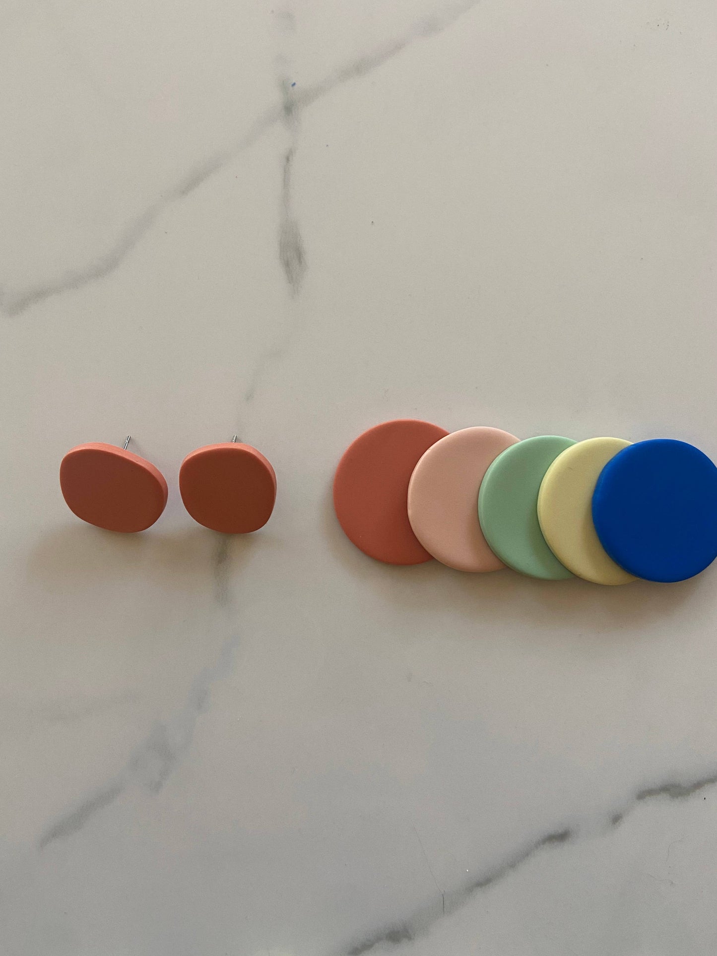 Organic Clay Stud Earrings
