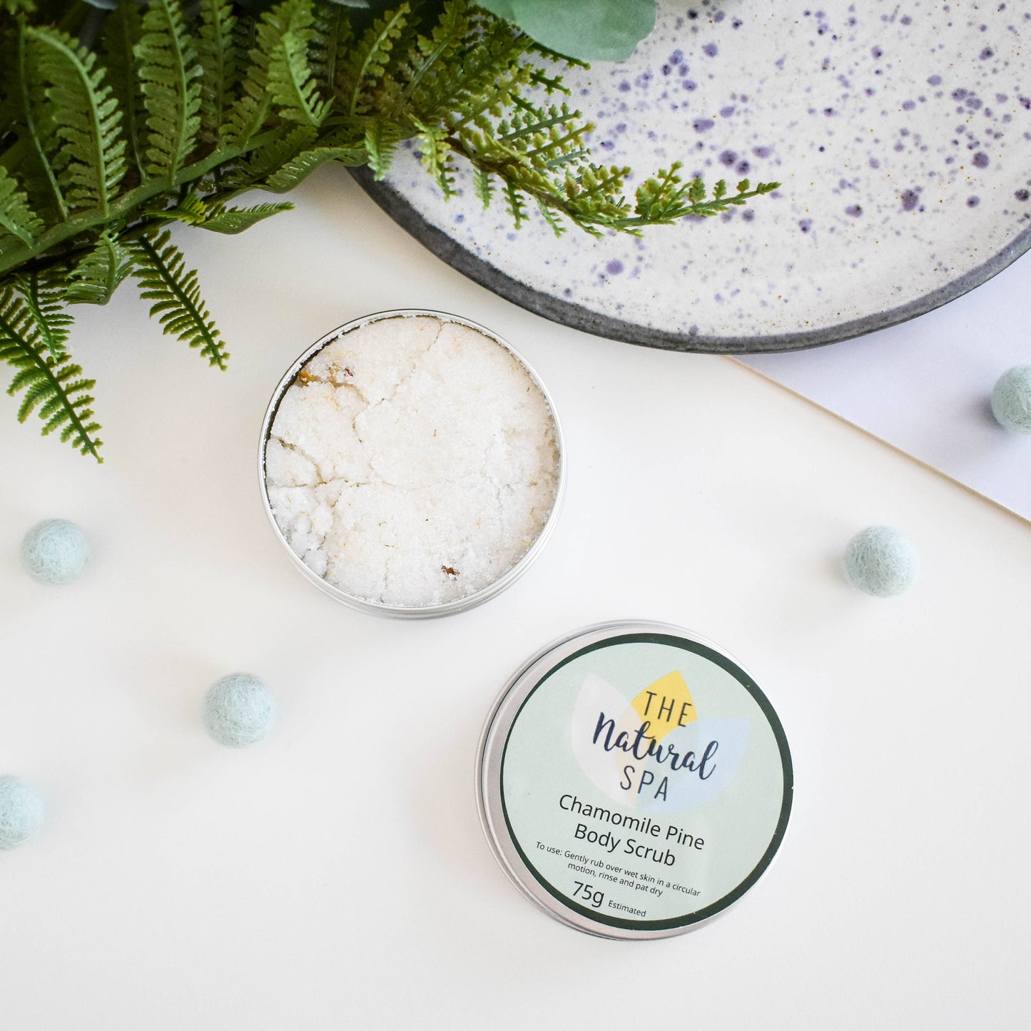 Chamomile Pine Natural Body Scrub - 75g tin