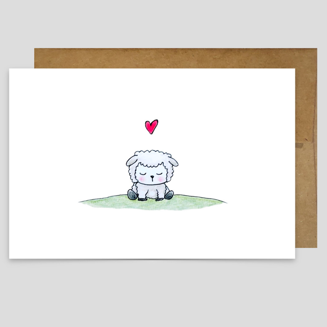 Baby Lamb - Greeting Card - hiraethcynefin