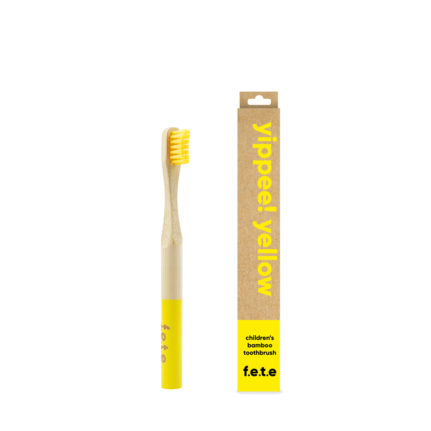 Children's Soft Bamboo Toothbrush - Yippee! Yellow - hiraethcynefin