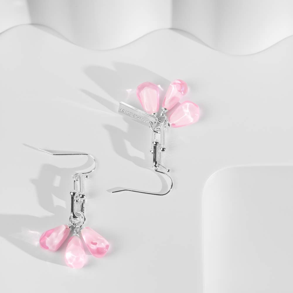 Anet’s Collection - Pomegranate Seeds Earrings with Silver Tiffany chain - hiraethcynefin