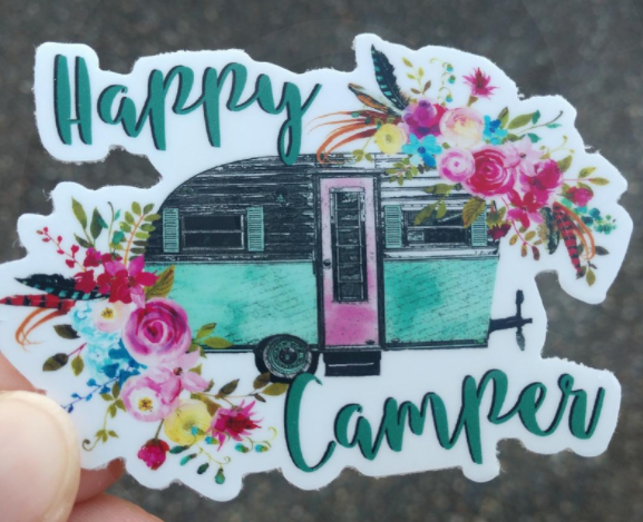 Happy Camper Vinyl Sticker