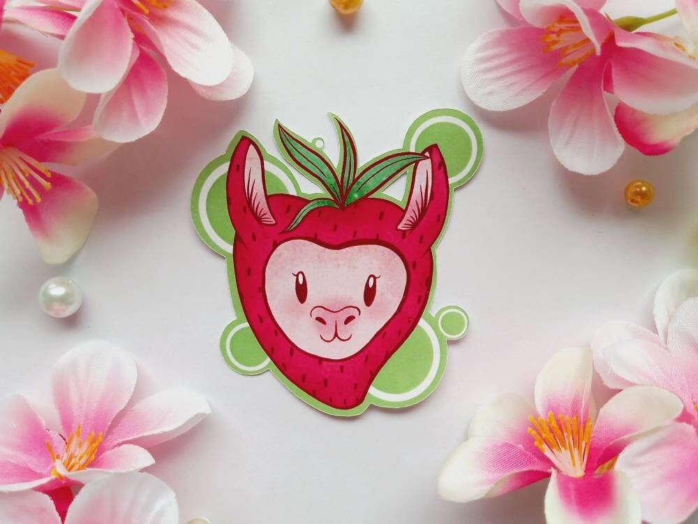 Arthelios Studio - Sticker « Lama Fraise » - hiraethcynefin