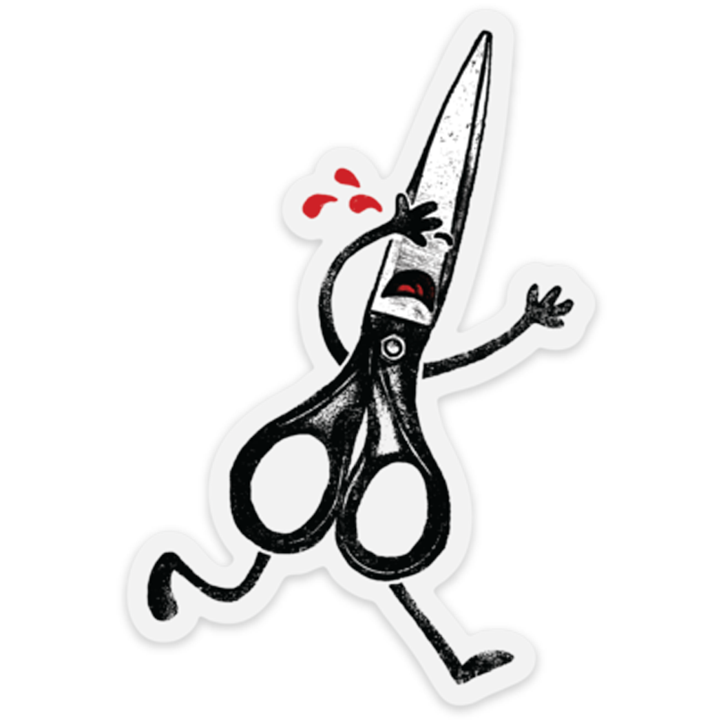 Sticker Running with Scissors