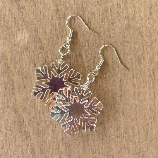 Iridescent Acrylic Snowflake Drops