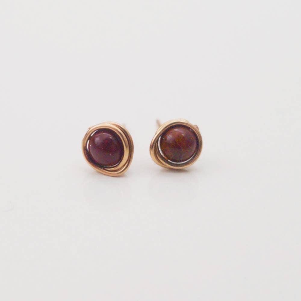 Red Apple Jasper Mini Studs