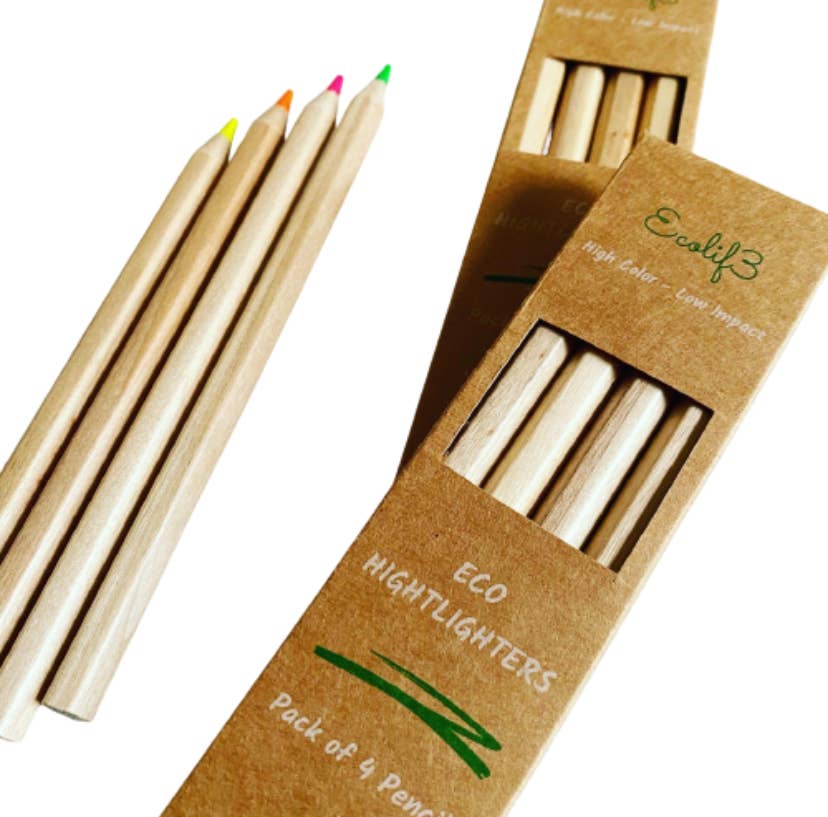 Eco Highlighter Pencil Set of 4 - hiraethcynefin