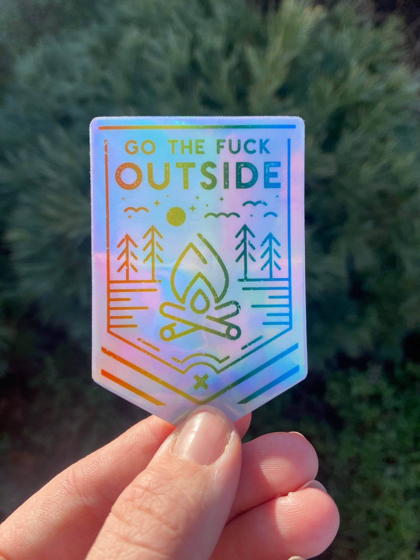 Holographic Rainbow Badge Sticker