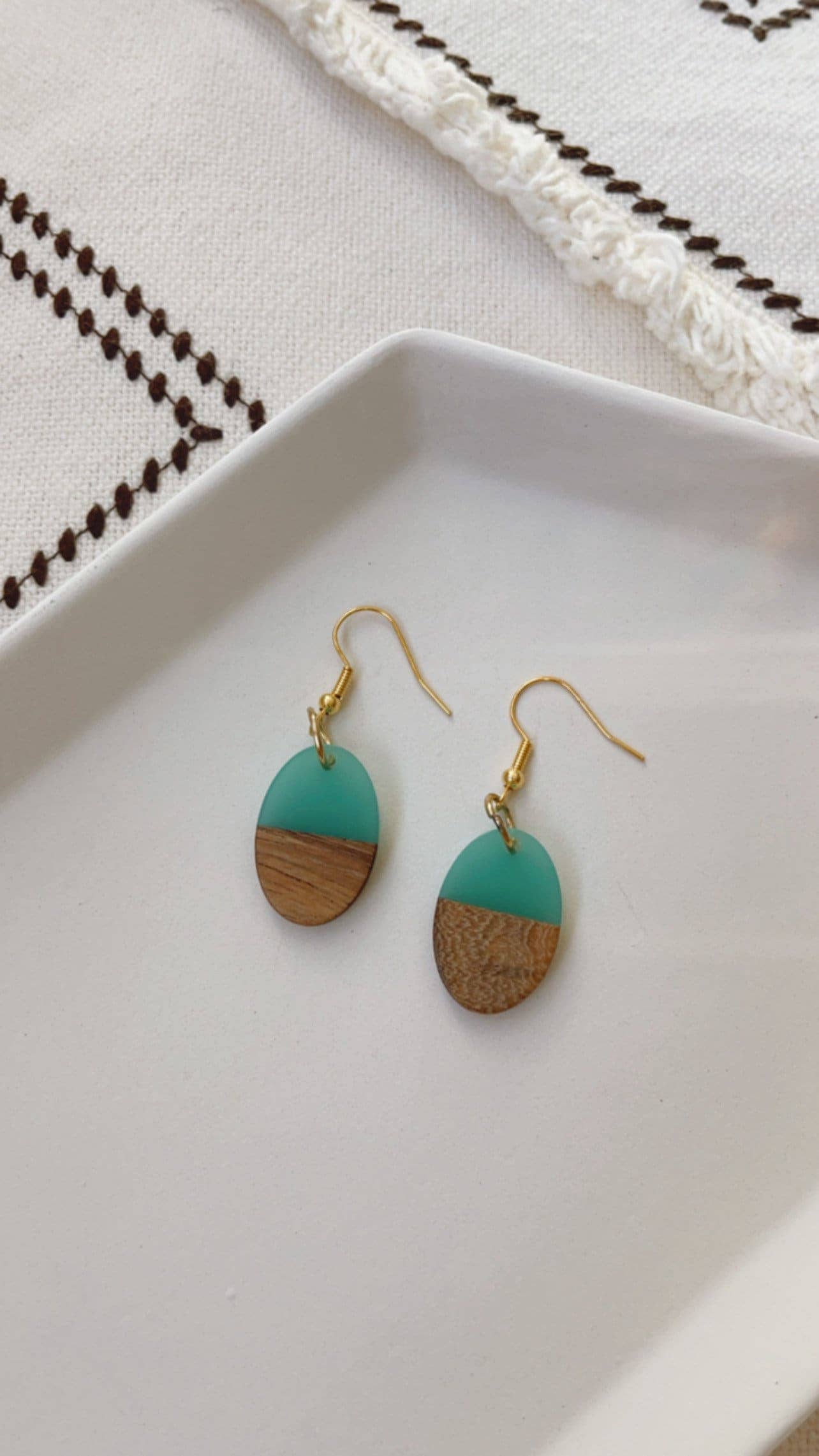 Green Wood And Resin Drops