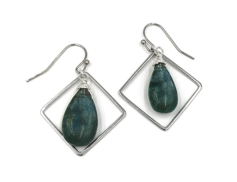 Kyanite Diamond Earrings