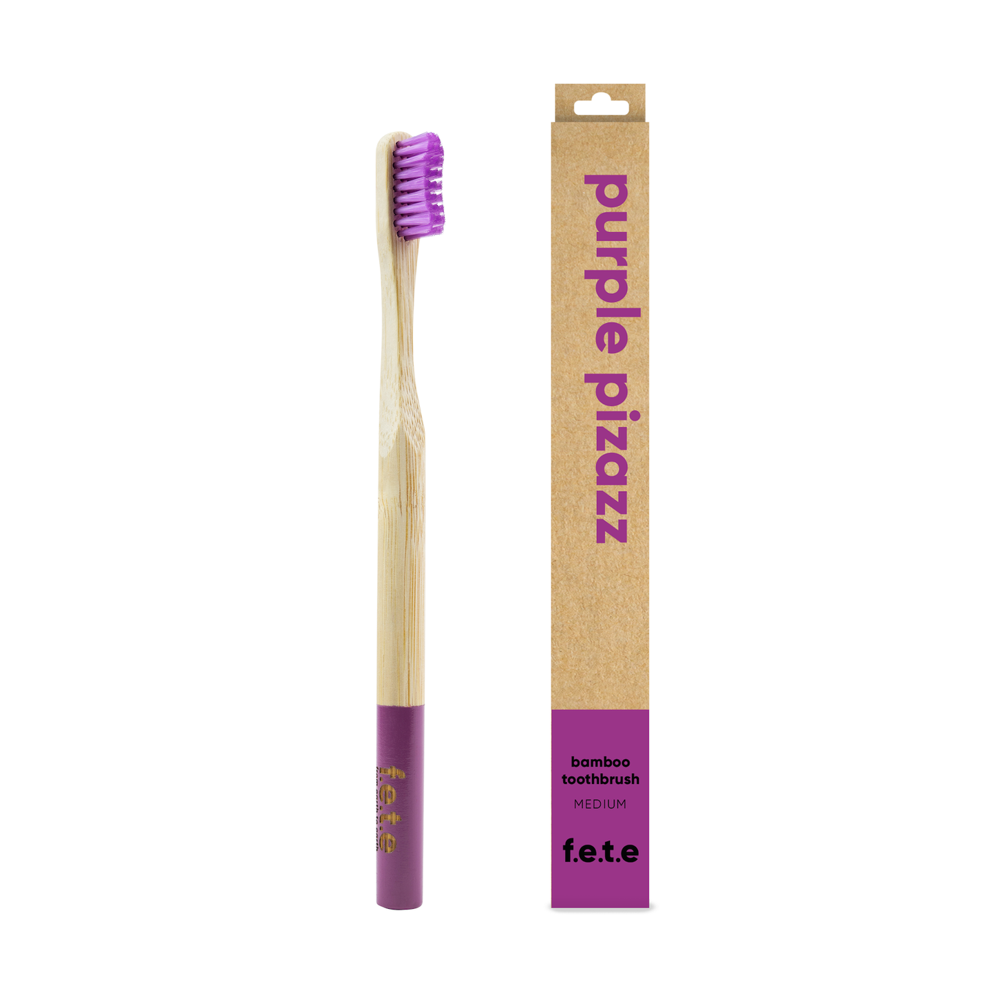 Adult's Medium Bamboo Toothbrush - Purple Pizazz