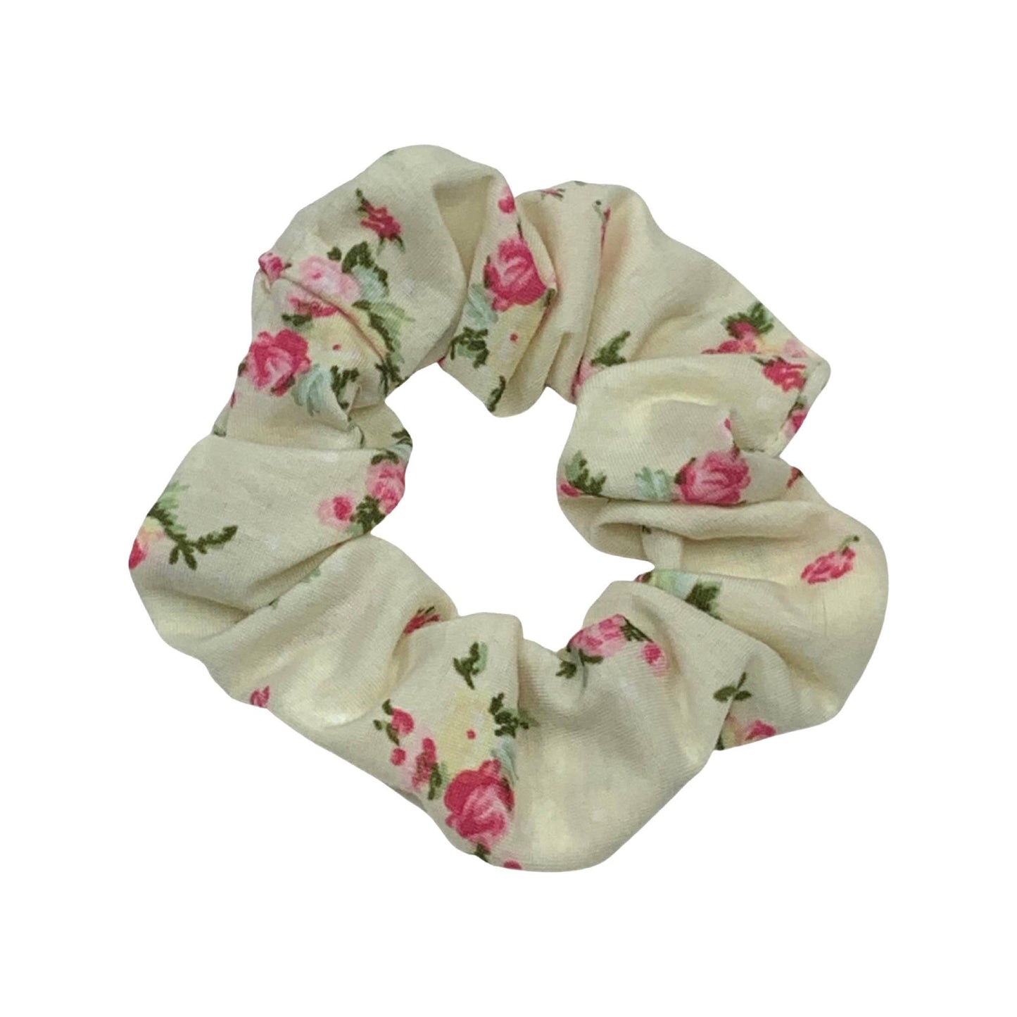 Floral Off White Print Hair Scrunchie