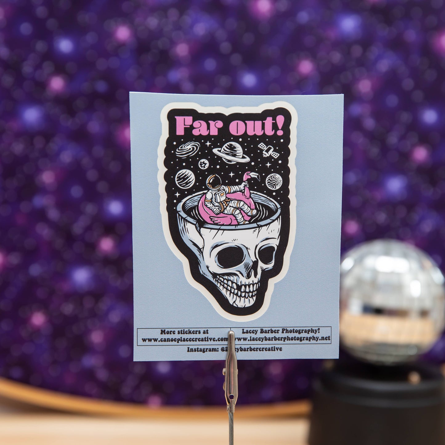 Canoe Place Creative - Far Out! Outer Space Sticker for Water Bottle/Laptop - hiraethcynefin