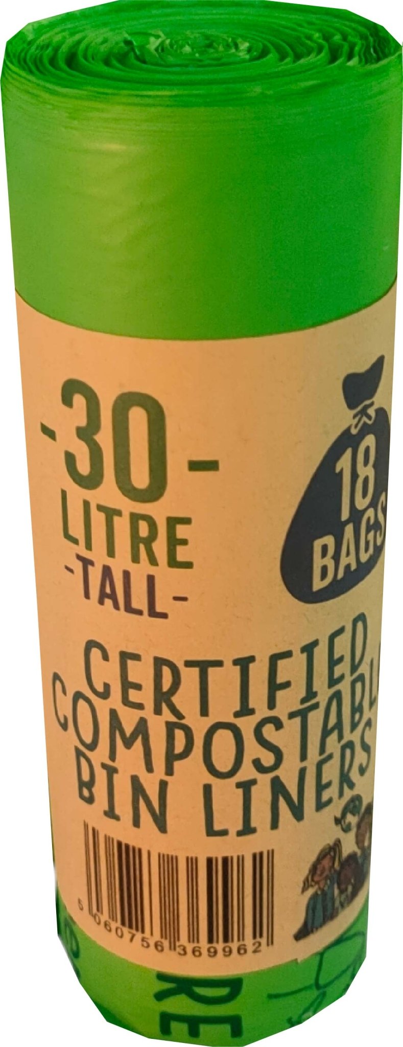30 Litre Compost Friendly & Zero Plastic 18 Bin Bags