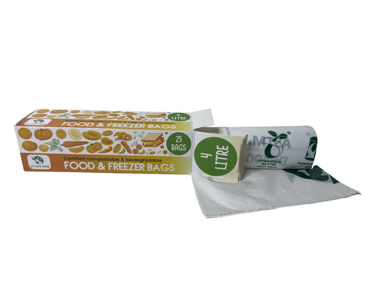 4 Litre Certified Compostable Food & Freezer Bags (25 bags)