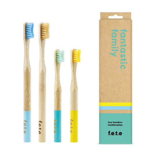 Fantastic Family - 4pcs Bamboo Toothbrush Set