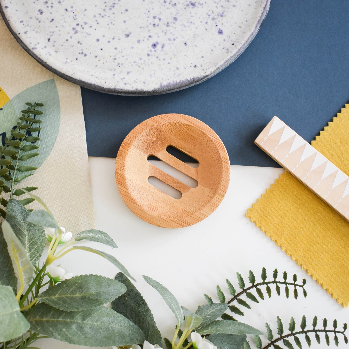 Round Bamboo Shampoo Bar Draining Dish