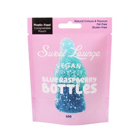 Vegan Fizzy Blue Raspberry Bottles - 65g