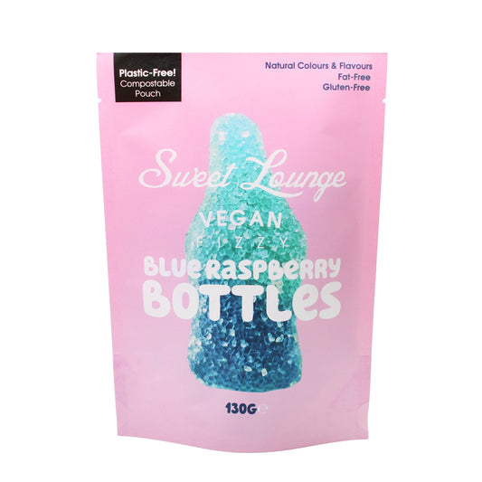 Vegan Fizzy Blue Raspberry Bottles - 130g