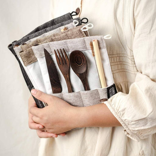 Reusable Eco friendly Cutlery Set - Wooden