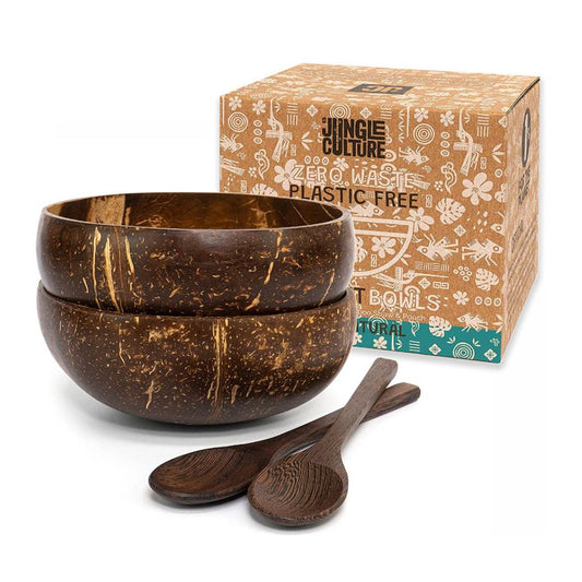 Coconut Bowl, Spoon and Straw Set