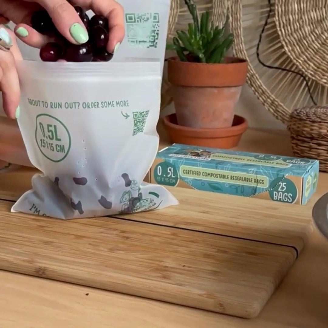 Compostable Resealable Bags Small - 0.5 litre