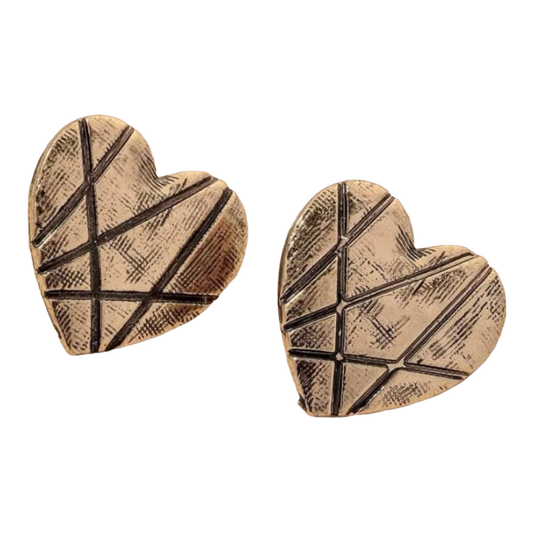 Gold Heart Stud Earring