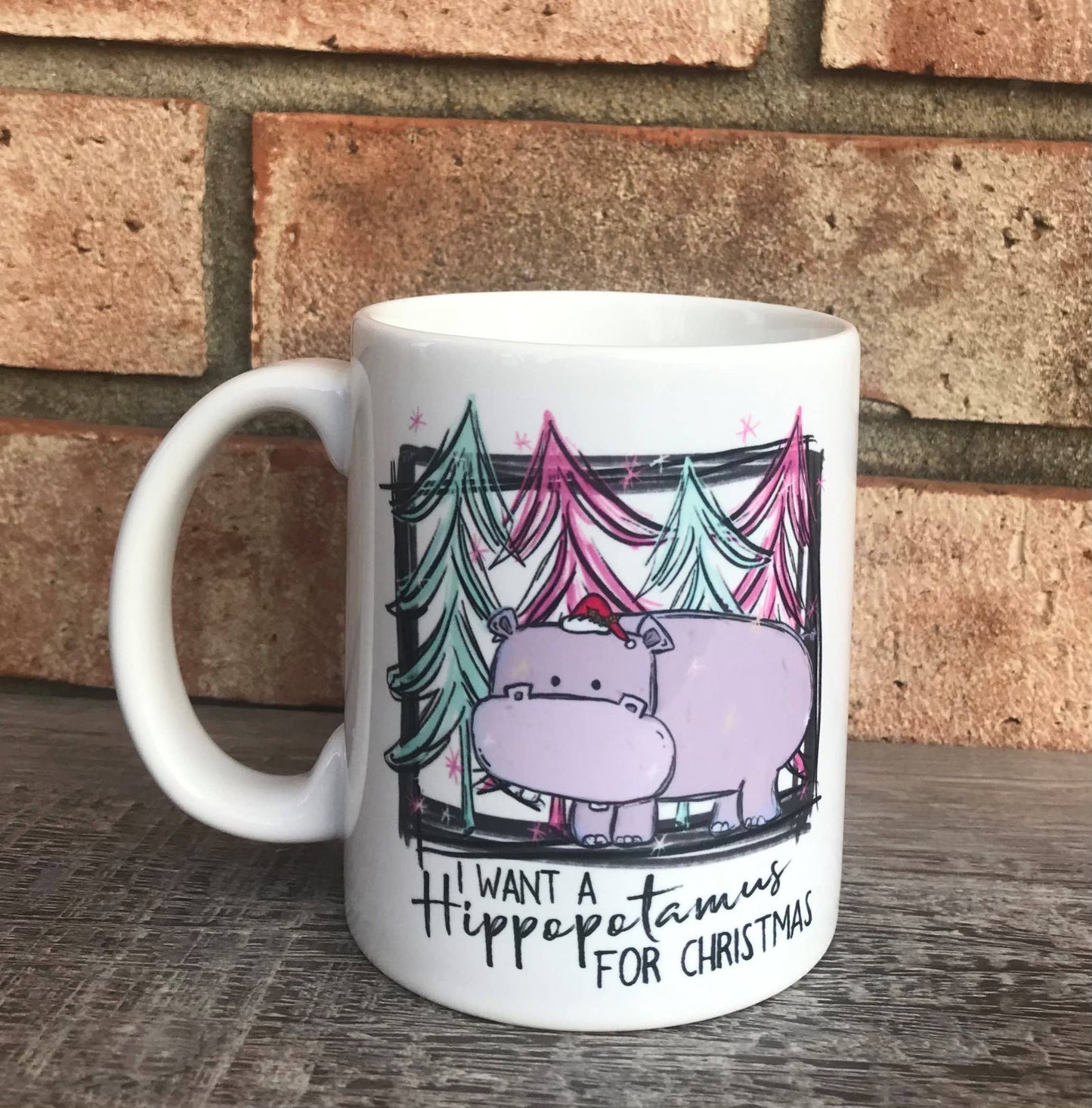 Hippo for Christmas mug