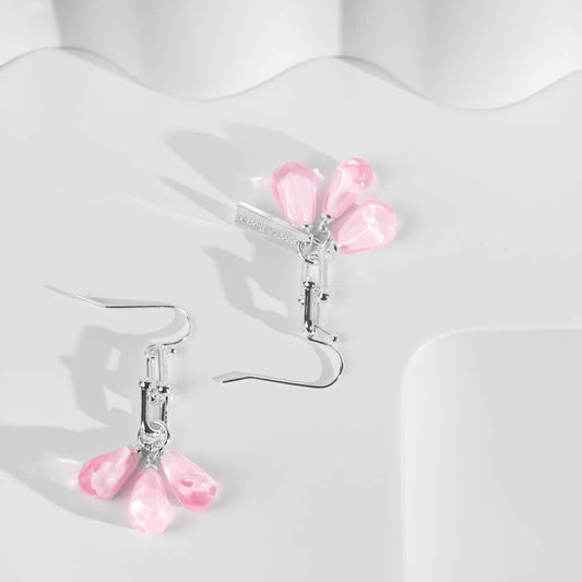 Anet’s Collection - Pomegranate Seeds Earrings with Silver Tiffany chain - hiraethcynefin