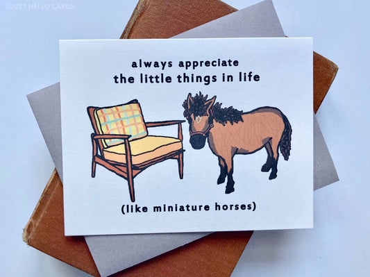 "The Little Things" Mini Horse Friendship Greeting Card - hiraethcynefin