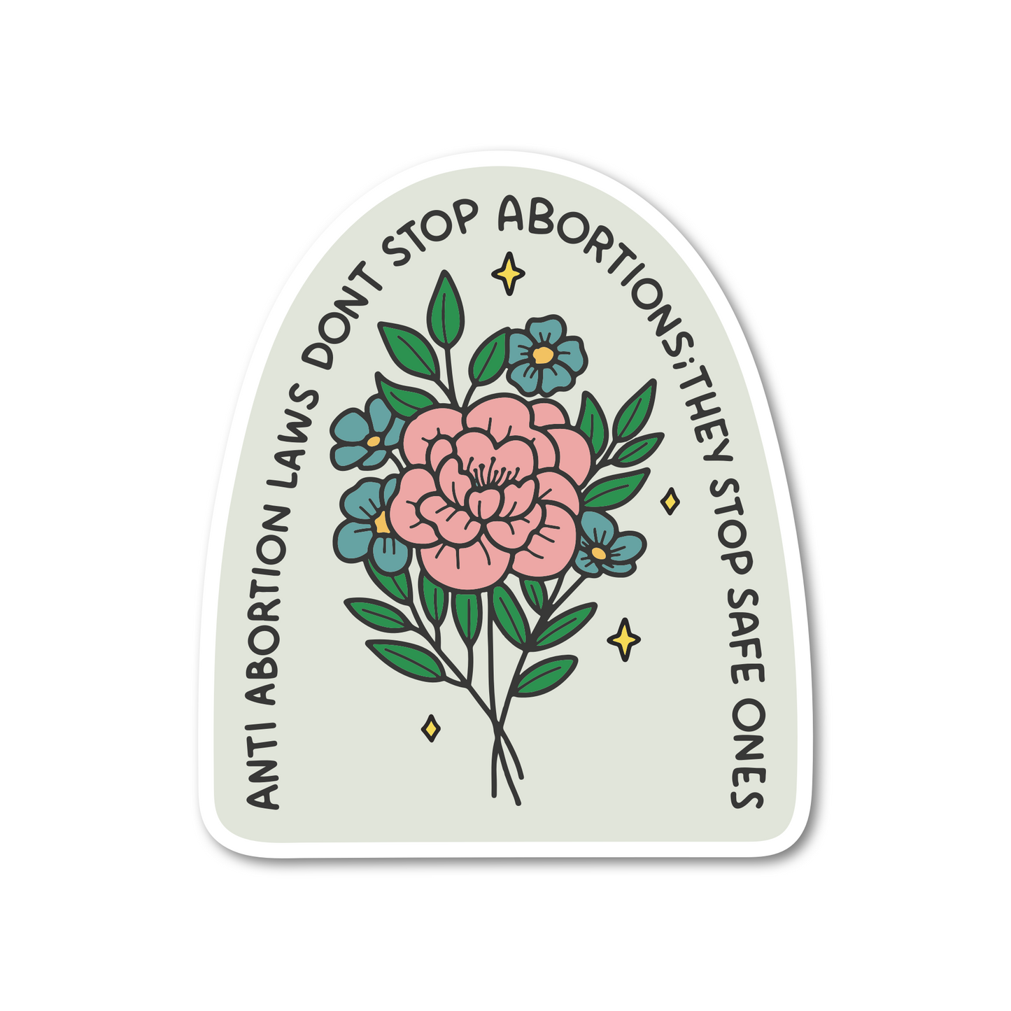 Laws Don't Stop Abortions Women's Rights Sticker