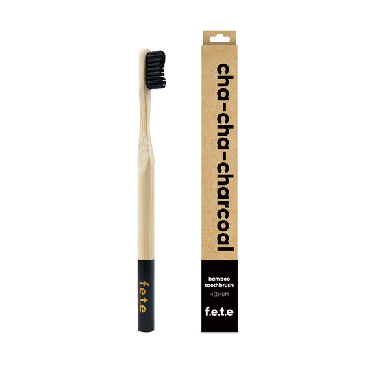 Adult's Medium Bamboo Toothbrush - Cha Cha Charcoal