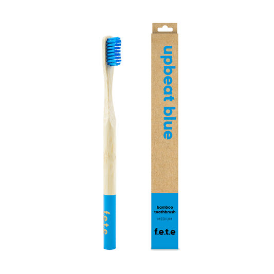 Adult's Medium Bamboo Toothbrush - Upbeat Blue