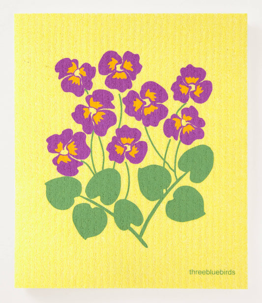 Pansies on Yellow