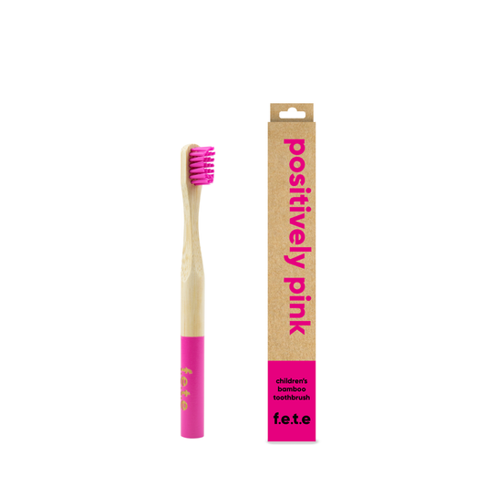 Children's Soft Bamboo Toothbrush - Positively Pink - hiraethcynefin