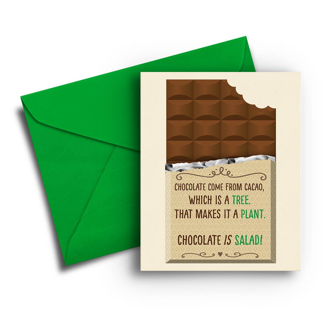 Chocolate Is Salad Birthday Card