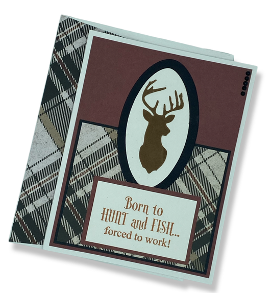 Deer Head Birthday Card - hiraethcynefin