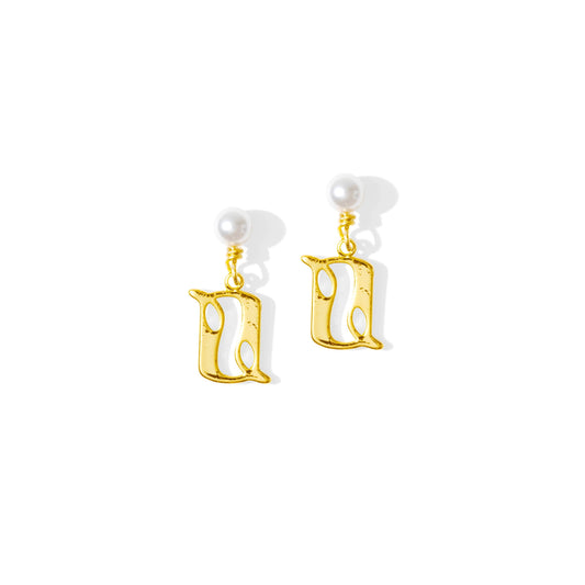 Anet’s Collection - Beginning Pearl Logo Earrings - hiraethcynefin