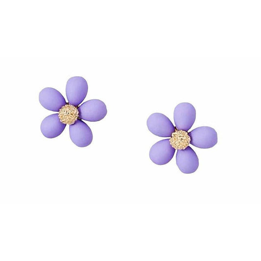 Purple Flower Stud Earring