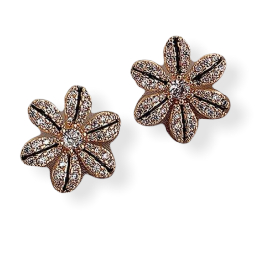 Black Flower Stud Earring - hiraethcynefin