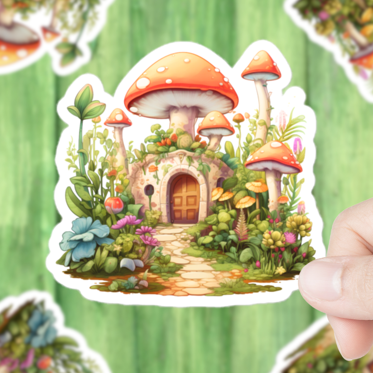 Mystical Clarity - Forrest Fairy Land - Mushroom House Sticker