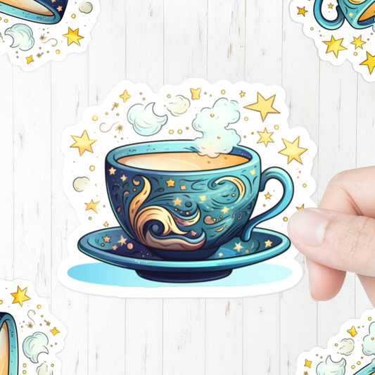 Mystical Clarity - Celestial Teacup Sticker