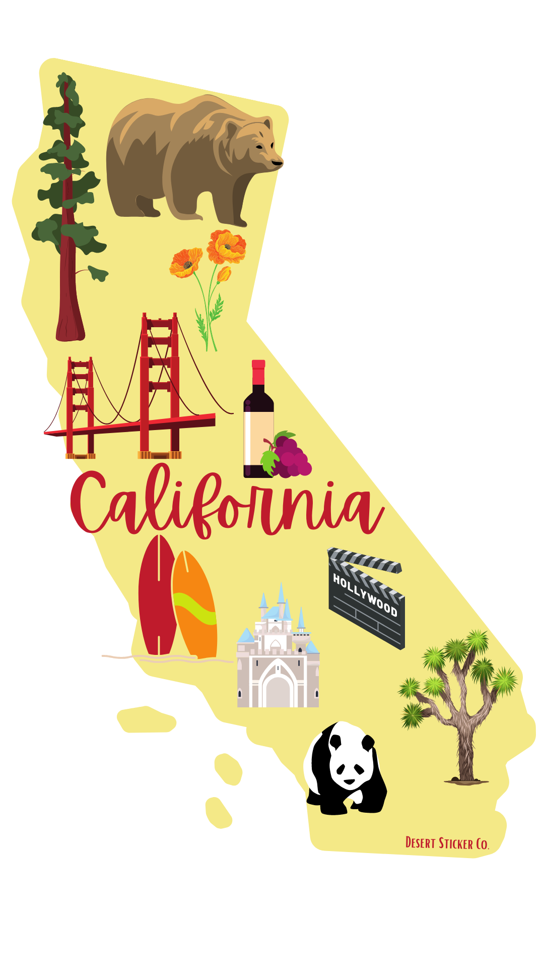 California Iconic Things Sticker - hiraethcynefin